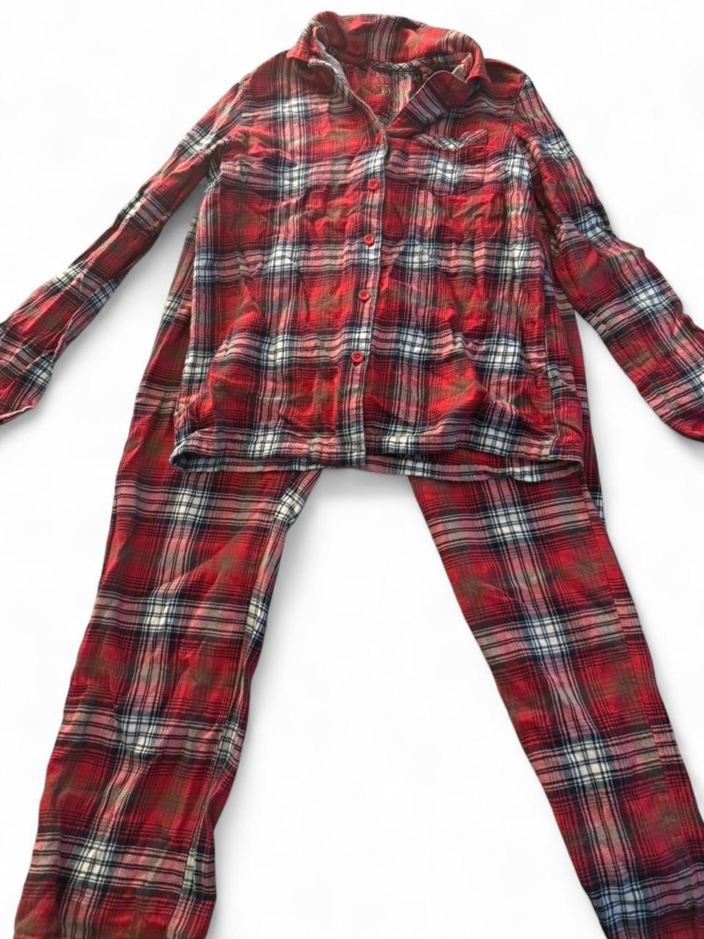 Kohl's Red and Black Plaid Women's Pajama Set